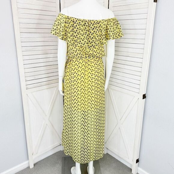 1. State Lavender Fields Floral Off The Shoulder Maxi Dress Yellow Medium - Picture 6 of 15